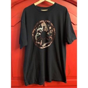 Star Wars Men's Size XL Black THICK T Shirt Tee Top Empire Emblem Barely Worn